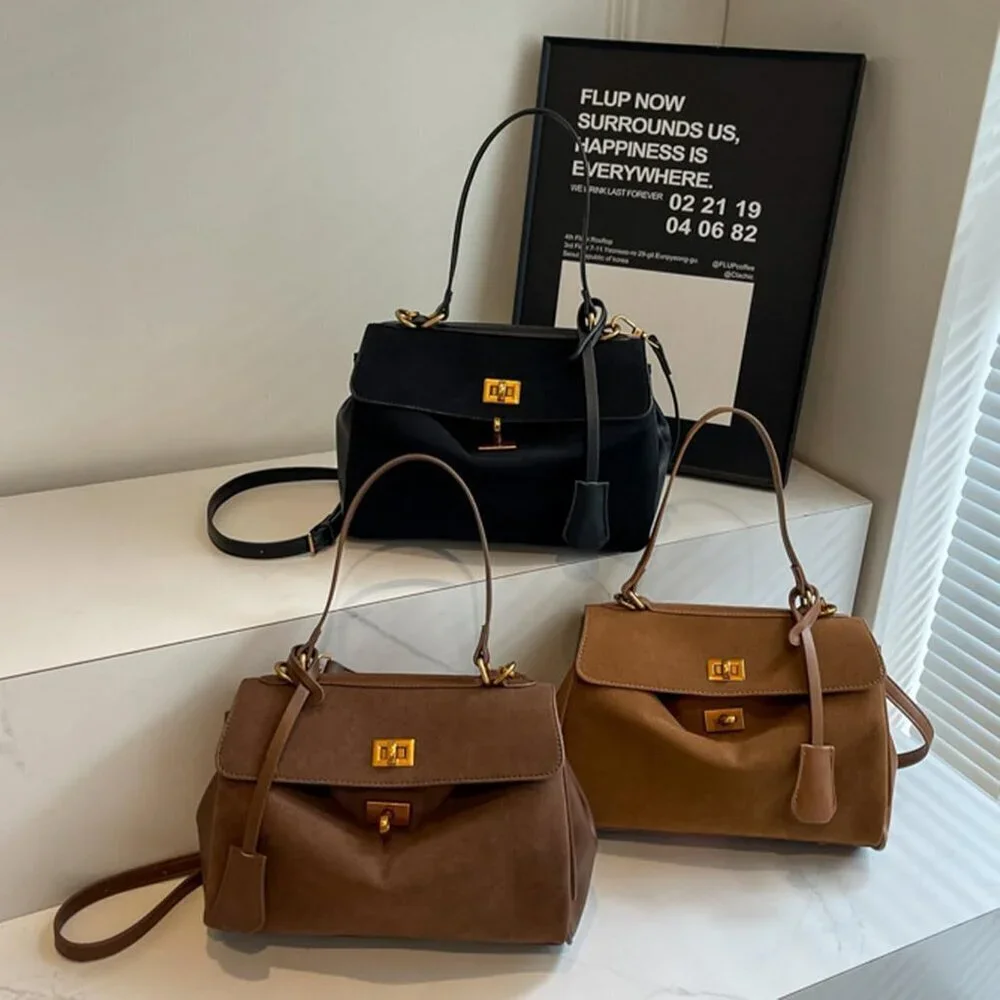 Women's Vintage Top Handle Purse Leather Crossbody Satchel Bag for Women